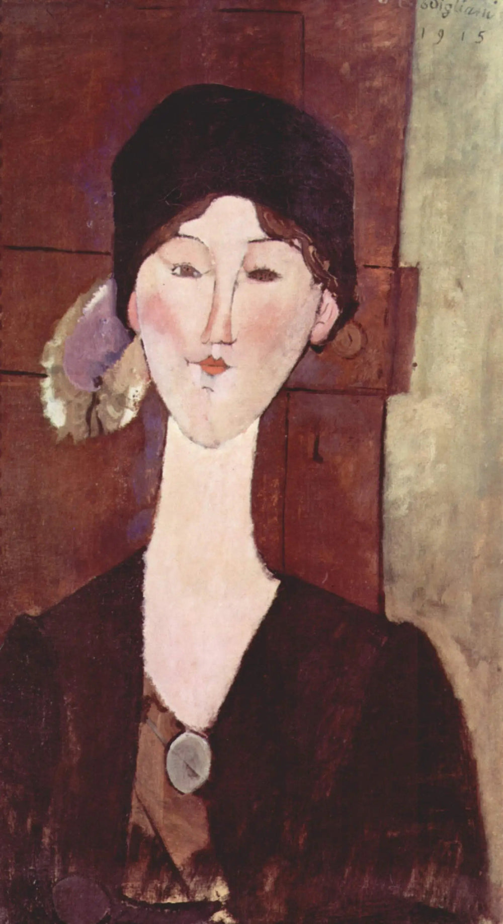 Beatrice Hastings devant une porte - Amedeo Modigliani image 1 reproduction réalisée par Alpha Reproduction