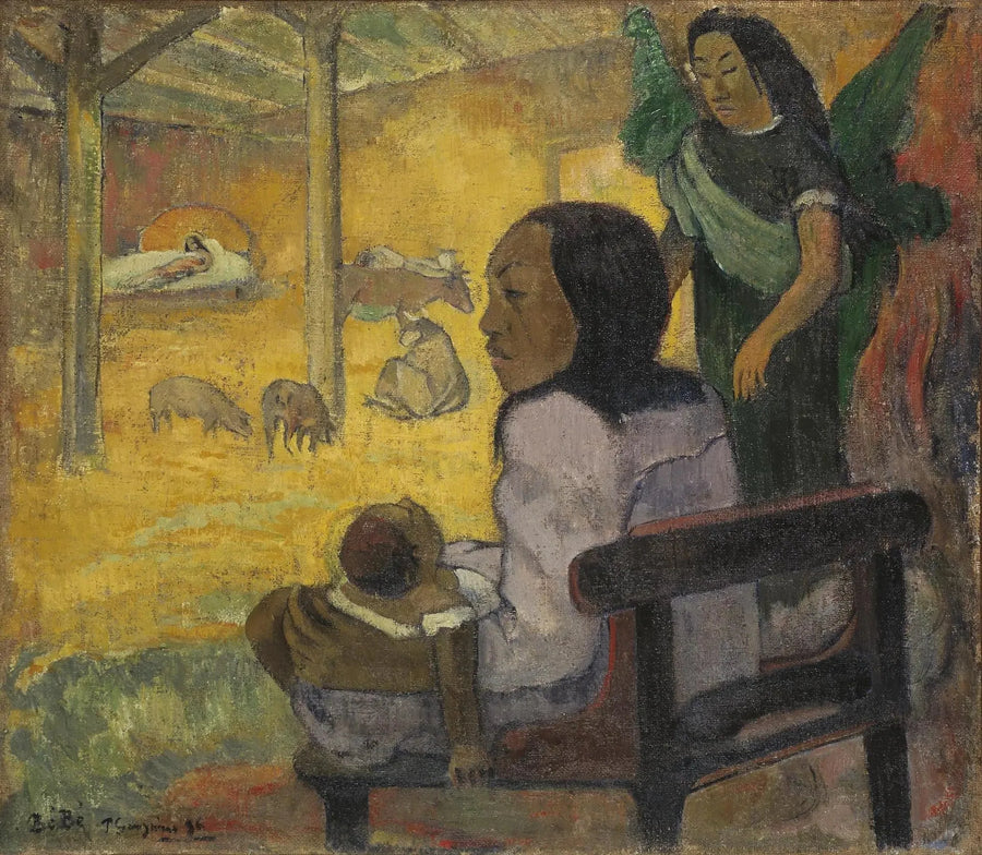 Baby oder Geburt Christi im tahitianischen Stil - Paul Gauguin
