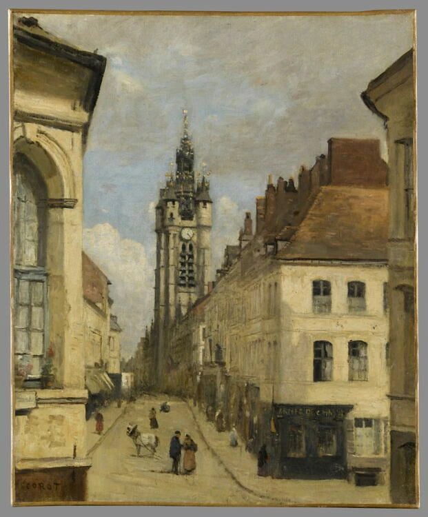 Le beffroi de Douai. - Jean-Baptiste Camille Corot