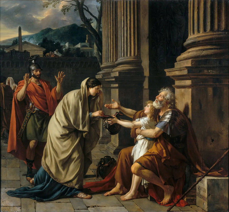 Bélisaire, der um Almosen bittet - Jacques-Louis David