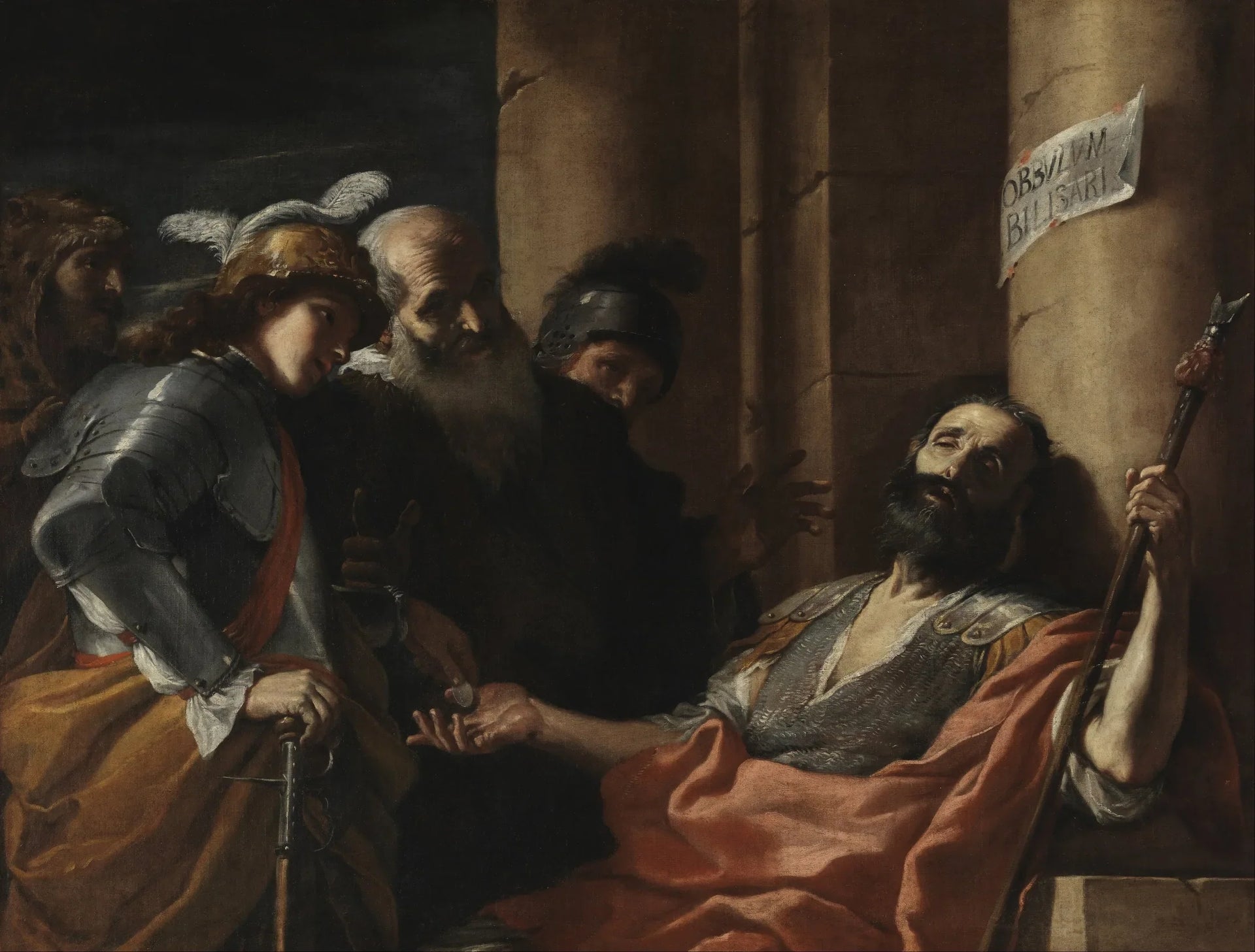 Bélisaire recevant l'aumône - Mattia Preti image 1 reproduction de peinture à l’huile