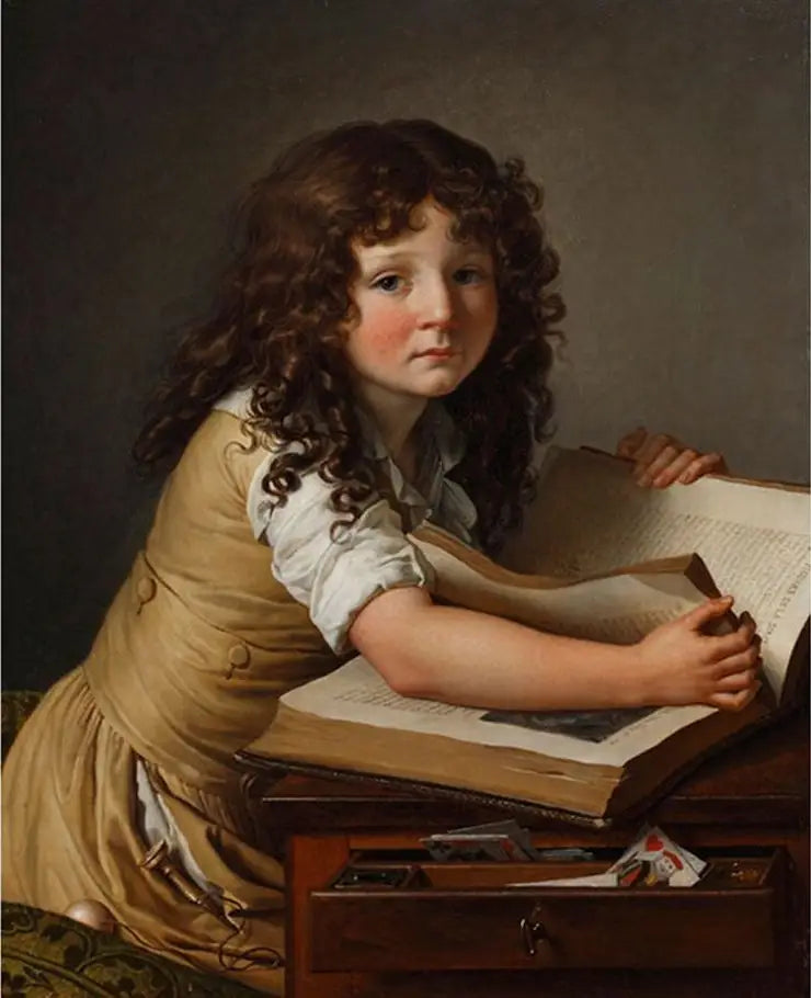 Benoît Agnès Trioson betrachtet Figuren in einem Buch - Anne-Louis Girodet