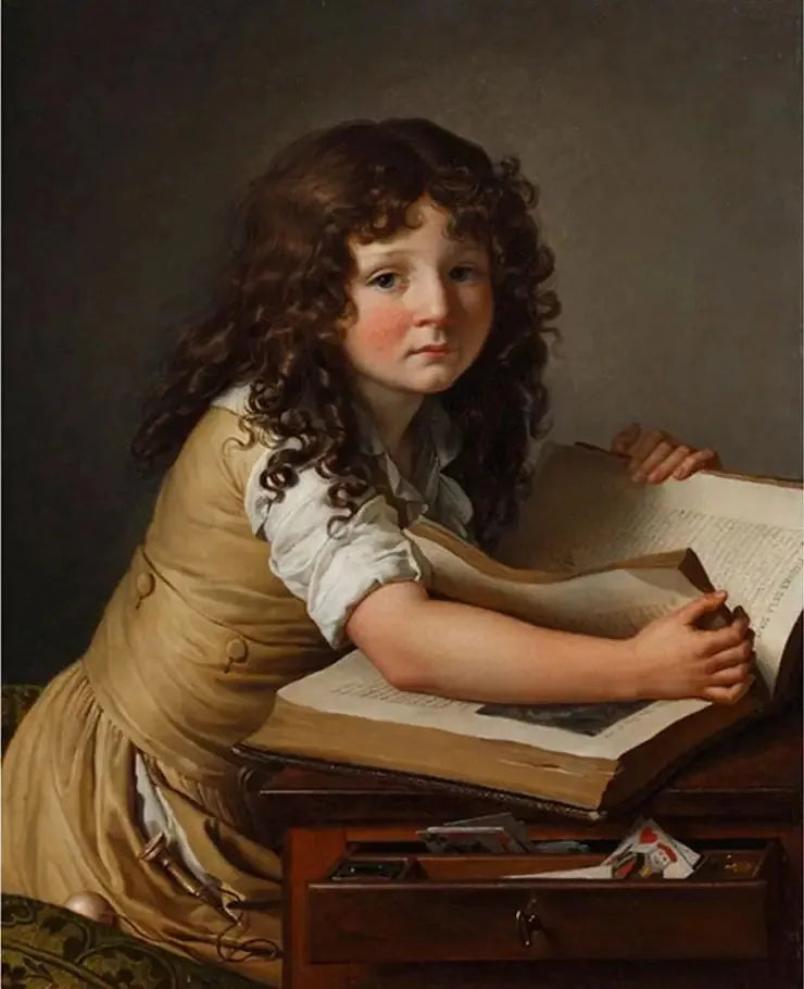 Benoît Agnès Trioson betrachtet Figuren in einem Buch - Anne-Louis Girodet