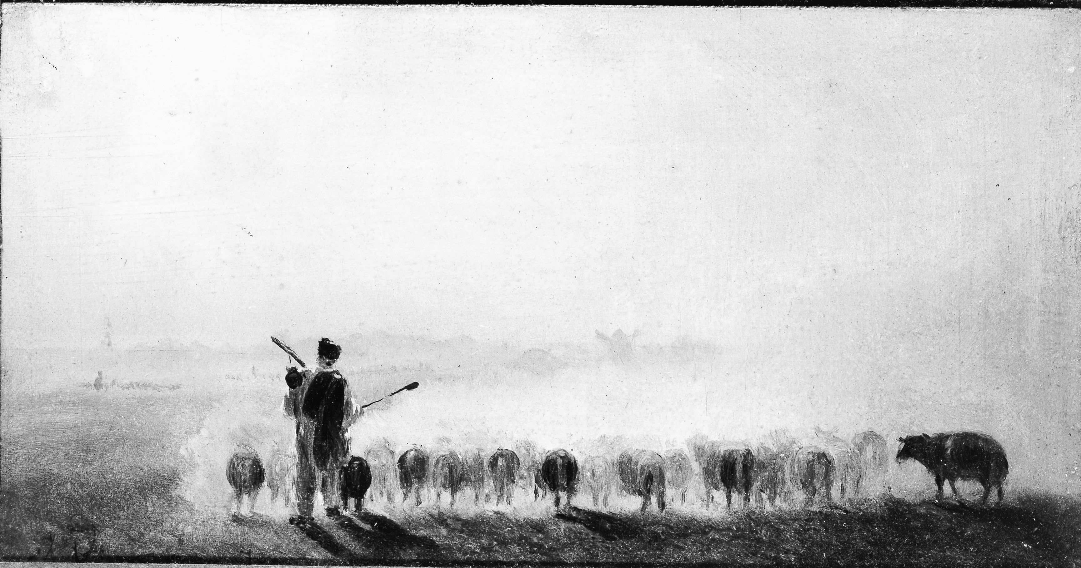 Berger mit einer Herde Schafe - Ilya Repin