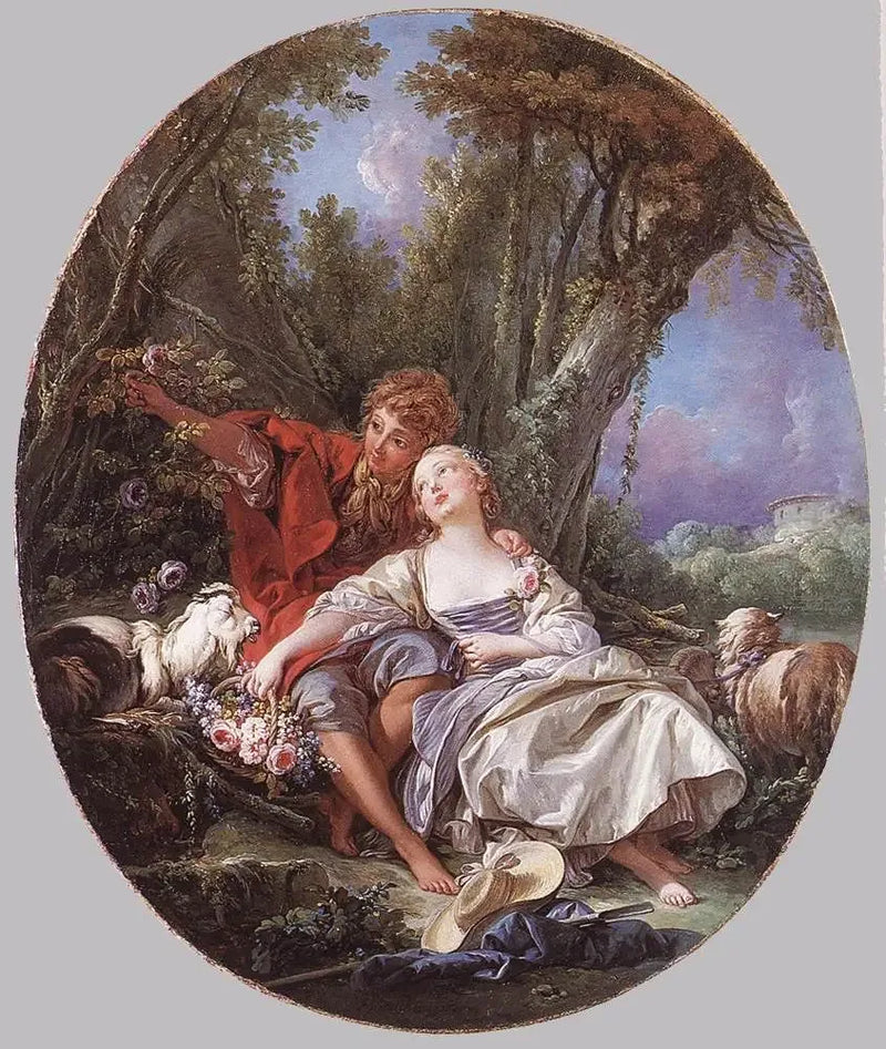 Berger und Schäferin in Ruhe - François Boucher