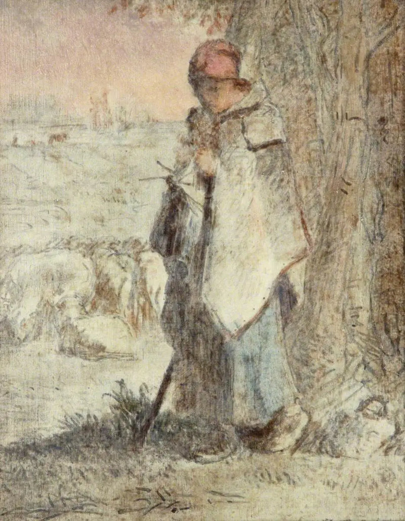 Bergère strickend - Jean-François Millet