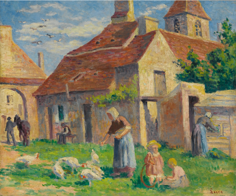 BESSY-SUR-CURE, DER Beweis der Hühner - Maximilien Luce