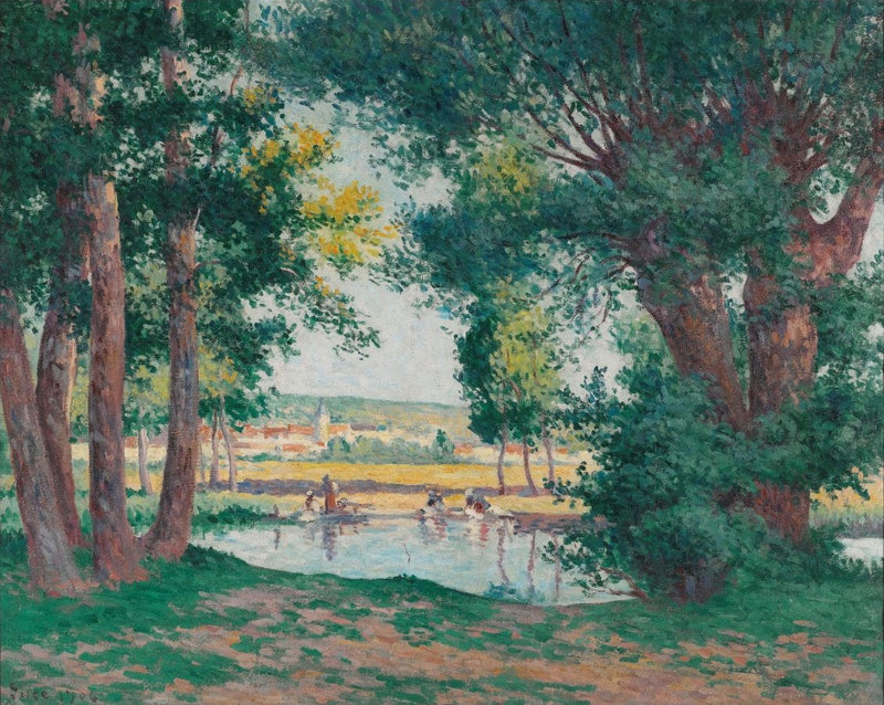 Bessy-sur-Cure, die Wascherinnen am Wasserufer - Maximilien Luce