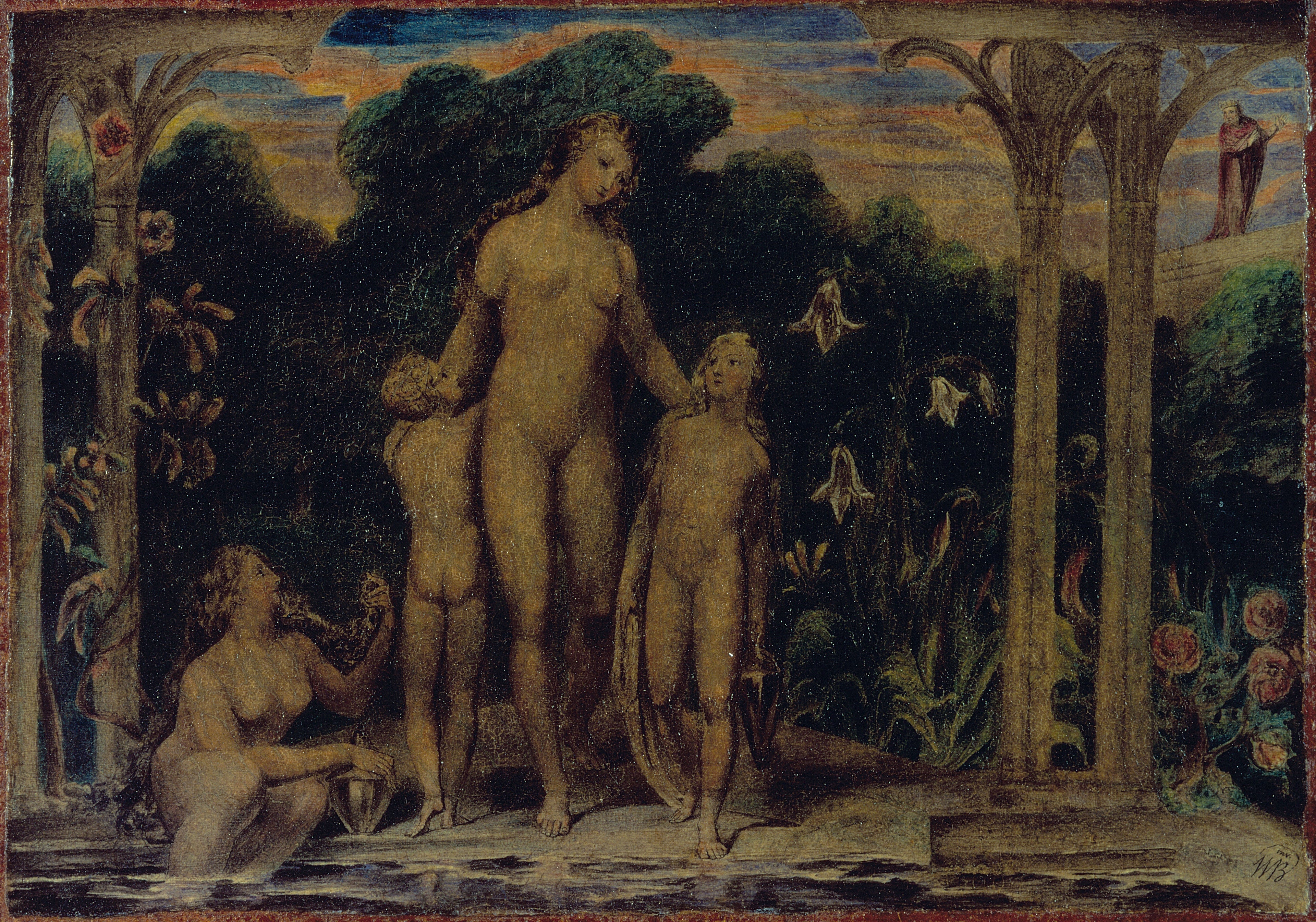 Bethsabée au bain - William Blake image 1 copie peinte à la main à l’huile