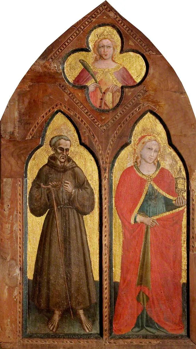 Bienheureux Gérard de Villamagna et sainte Marie-Madeleine avec sainte Catherine d'Alexandrie - Spinello Aretino image 1 copie peinte à la main à l’huile