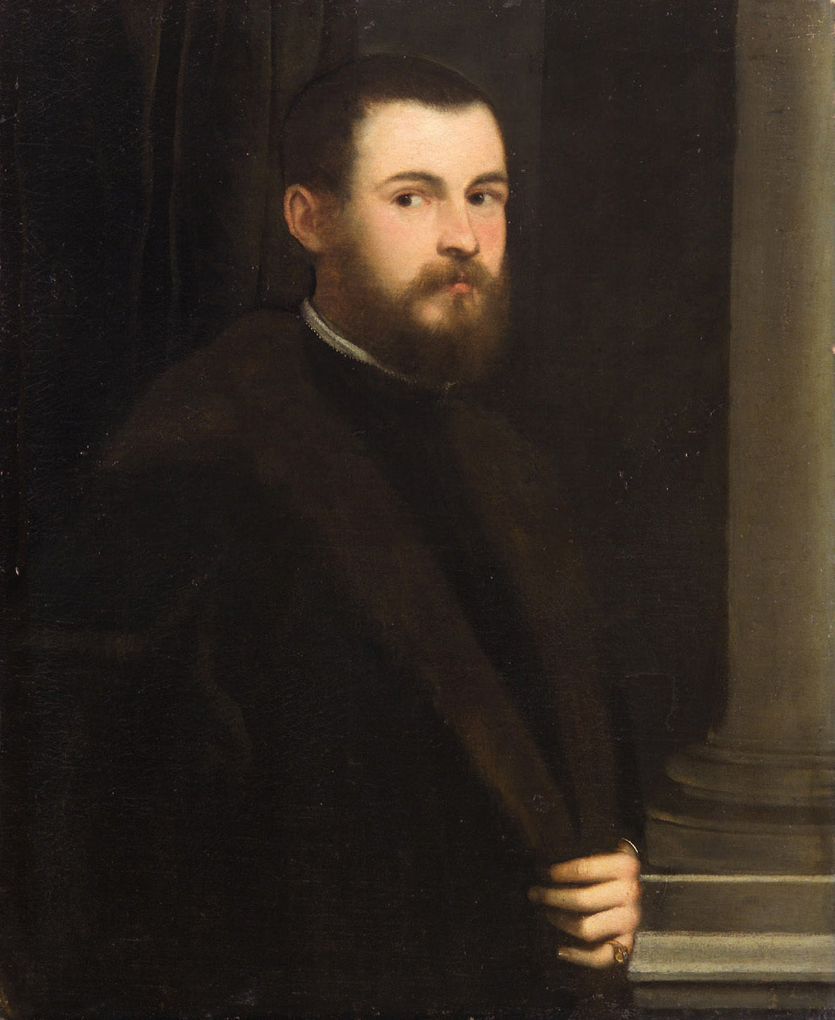 Bildnis eines jungen bärtigen Mannes - Jacopo Tintoretto image 1 copie peinte à la main à l’huile