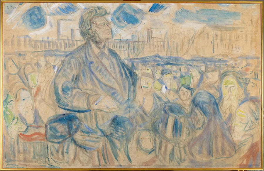 Bjørnstjerne Bjørnson, der sich an das Volk wendet - Edvard Munch