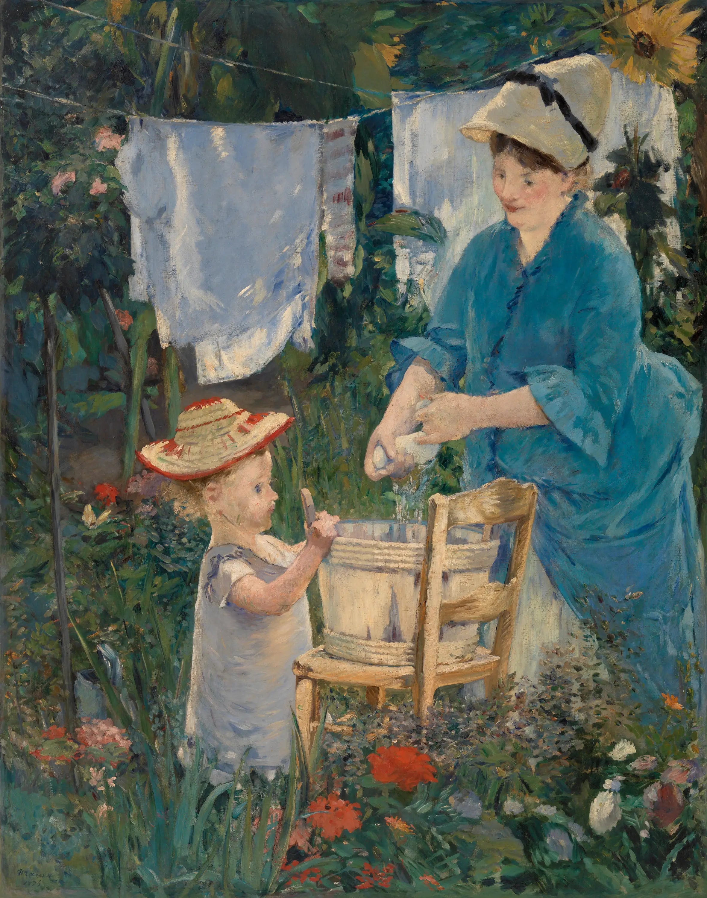Blanchisserie (Le Linge) - Édouard Manet image 1 reproduction artisanale de tableau