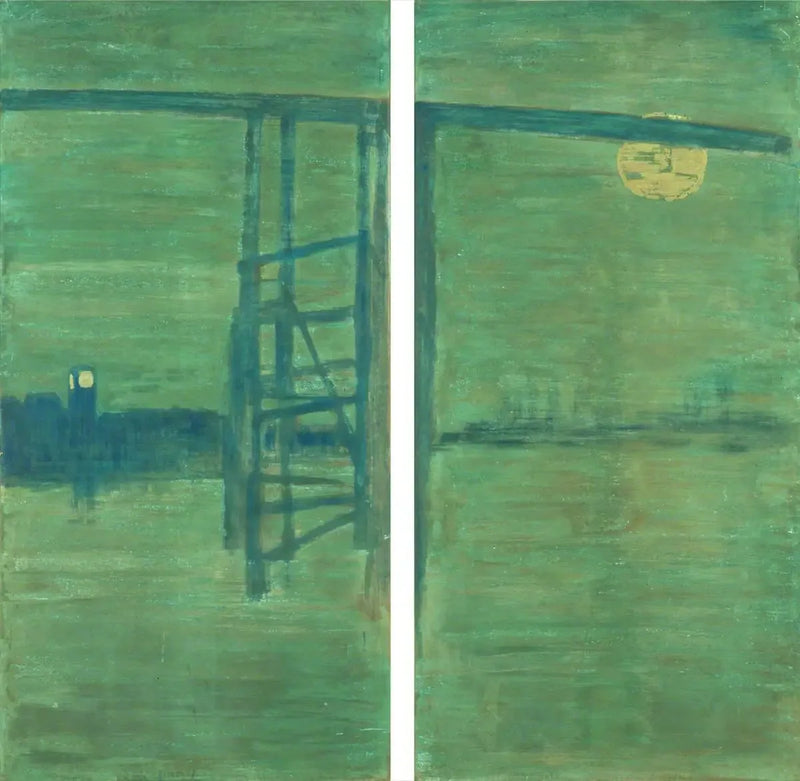 Blau und Silber: Leinwand, mit der alten Battersea-Brücke - James Abbott McNeill Whistler