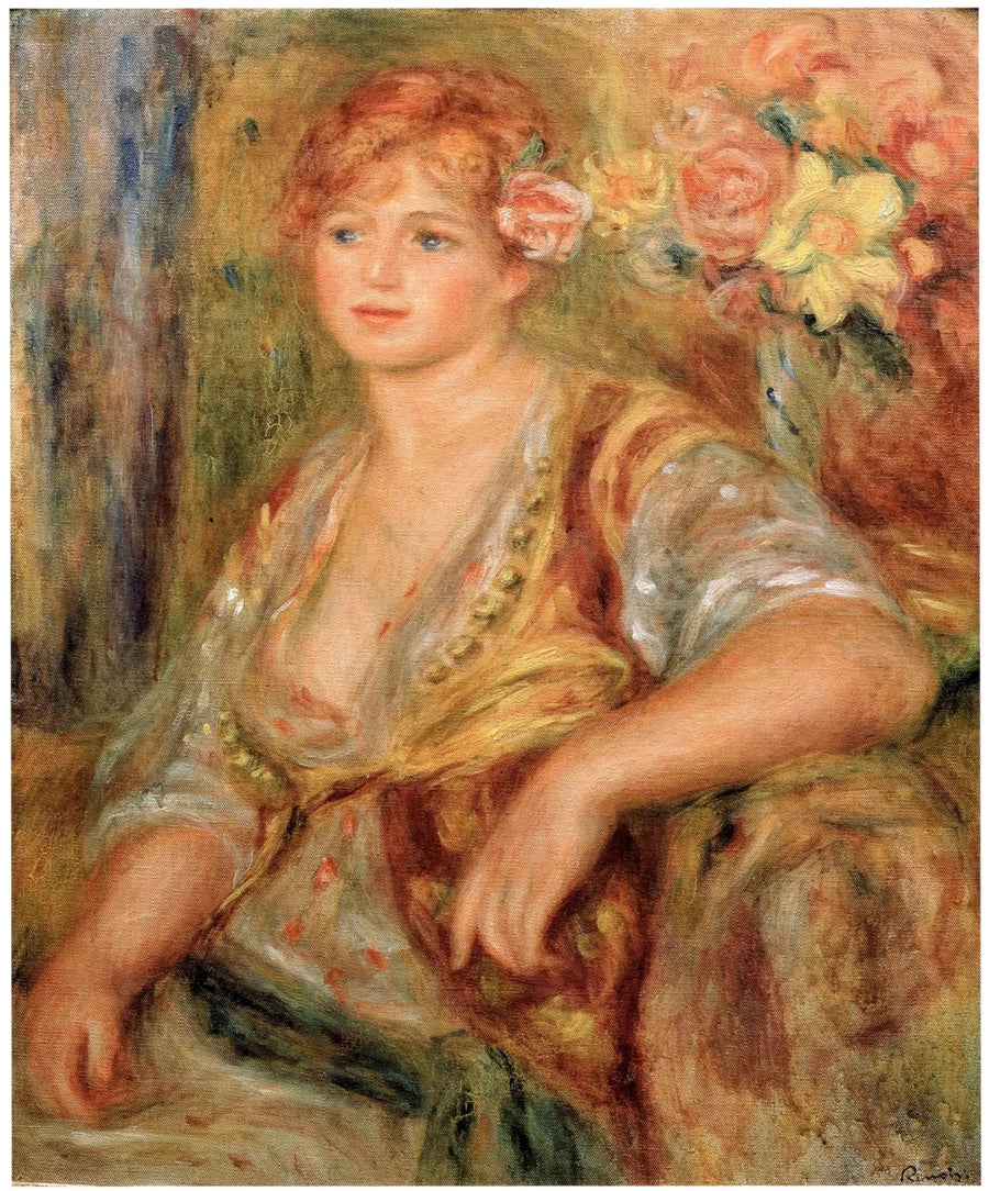 Blonde mit der Rose - Pierre-Auguste Renoir