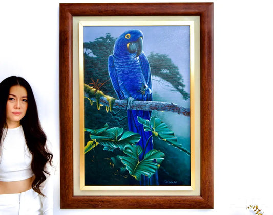 Blue Parrot in the Jungle - Hudsadayuth | 60 x 90 cm Reproductions de tableaux à la peinture à l’huile