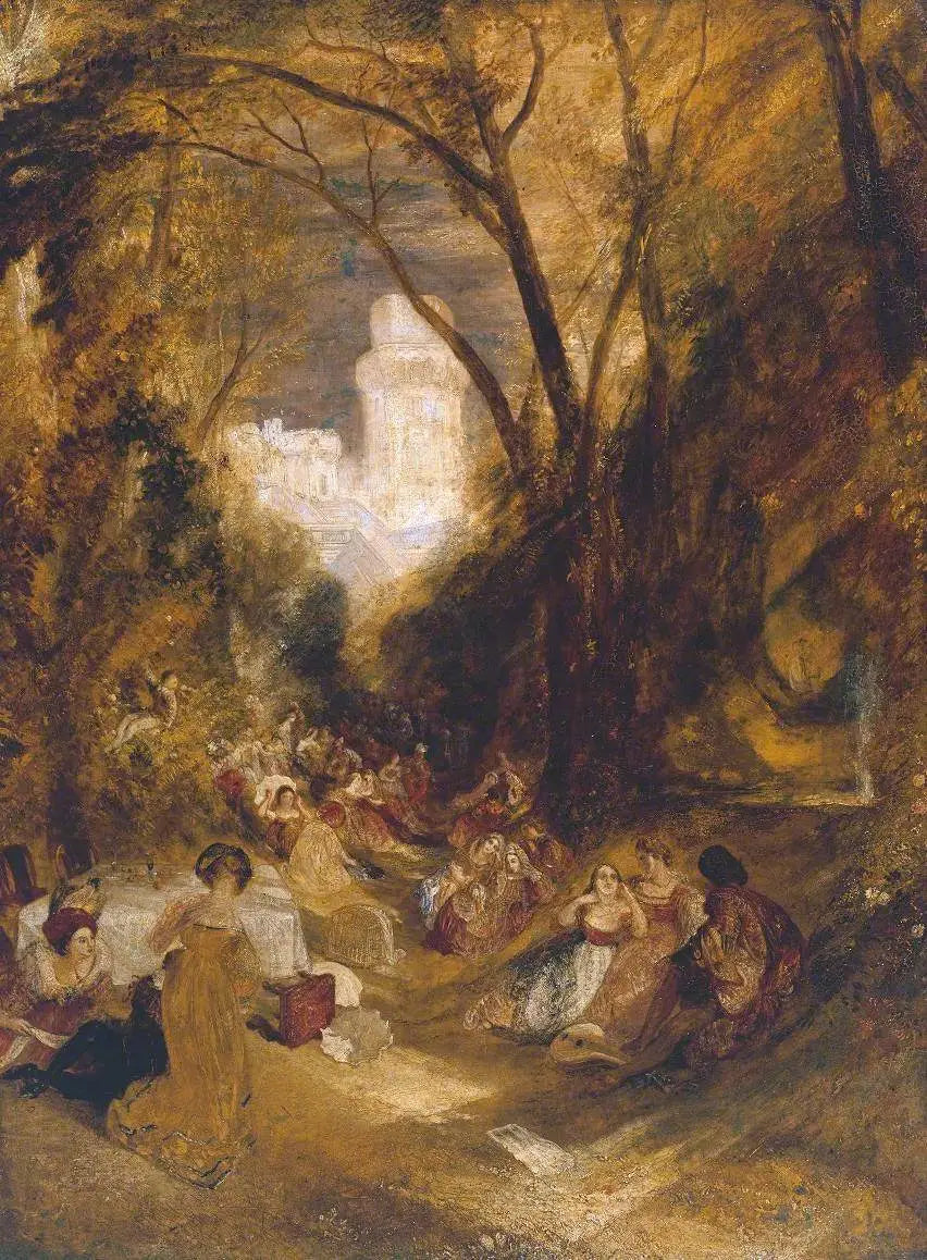 Boccaccio Relating the Tale of the Bird-Cage - J. M. W. Turner image 1 reproduction de peinture à l’huile