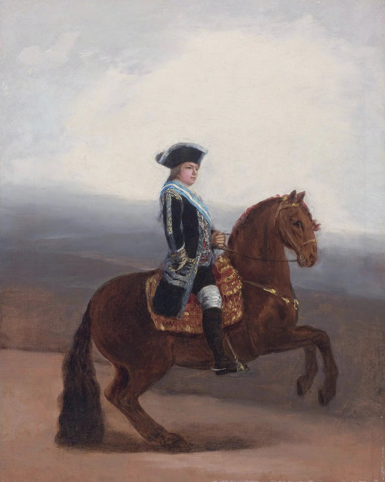 Boceto para el retrato ecuestre de Manuel Godoy, duque de la Alcudia - Francisco de Goya image 1 copie peinte à la main à l’huile