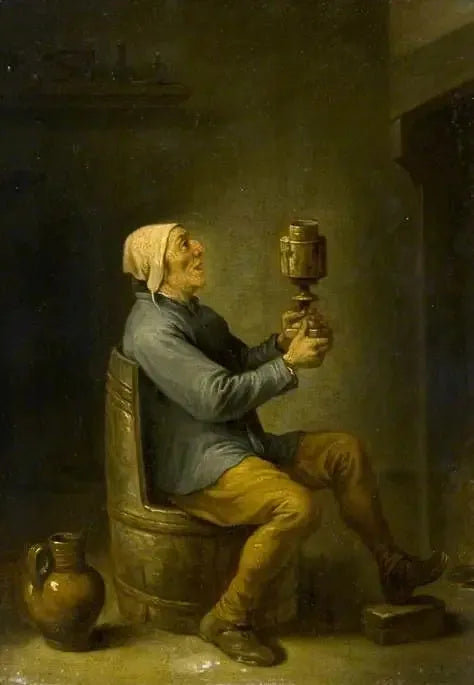 Boer sitzend auf einem Fassstuhl - David Teniers der Jüngere