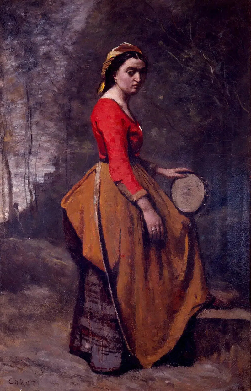 Bohémienne mit Tamburin - Jean-Baptiste Camille Corot