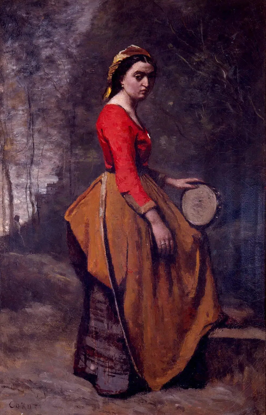 Bohémienne mit Tamburin - Jean-Baptiste Camille Corot