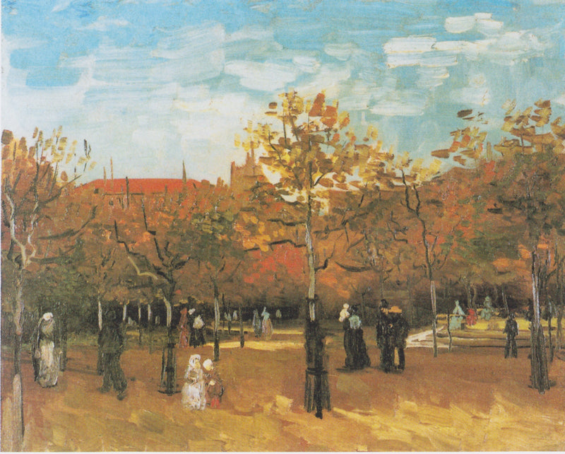 Menschen, die in einem Park spazieren gehen - Vincent van Gogh