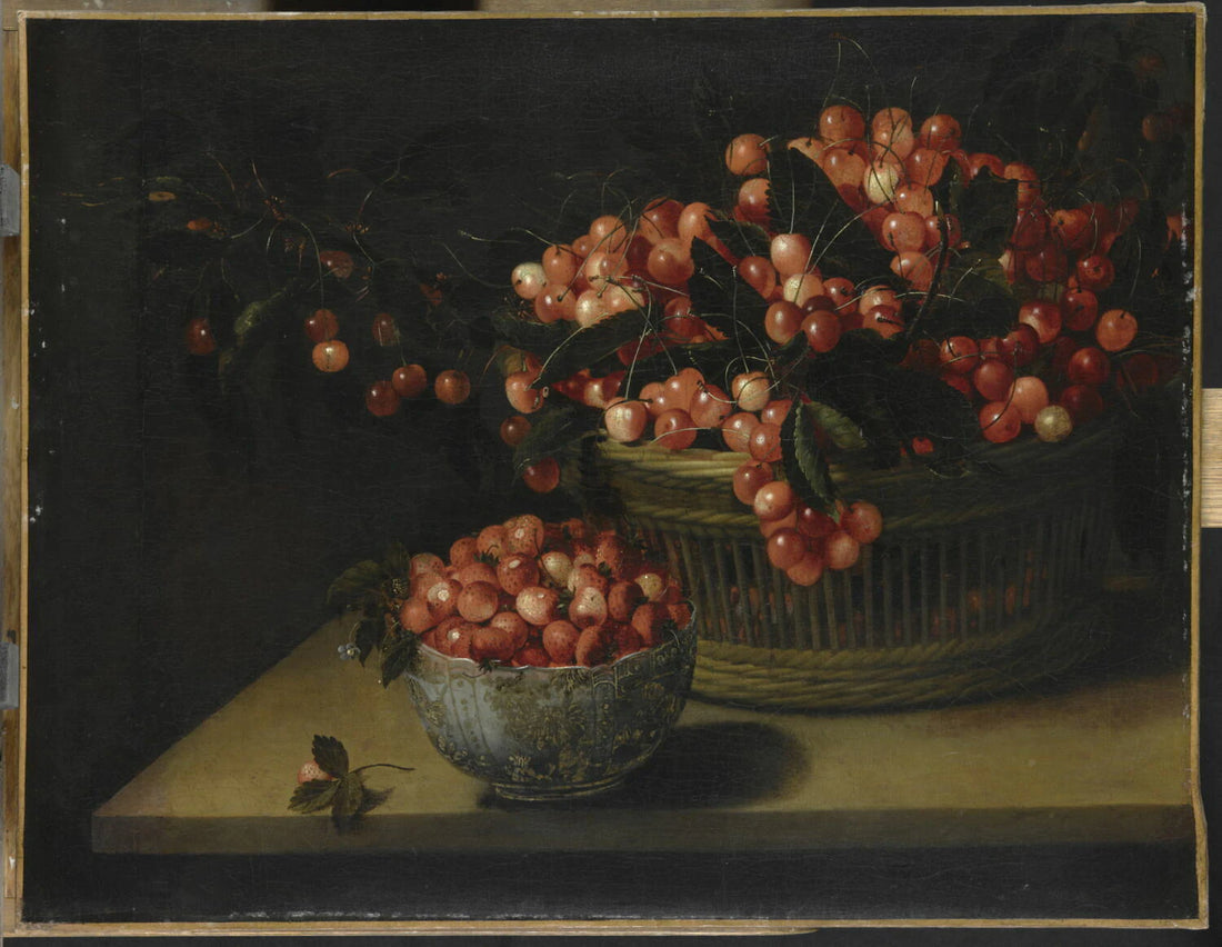 Bol de fraises et corbeille de cerises - François Garnier