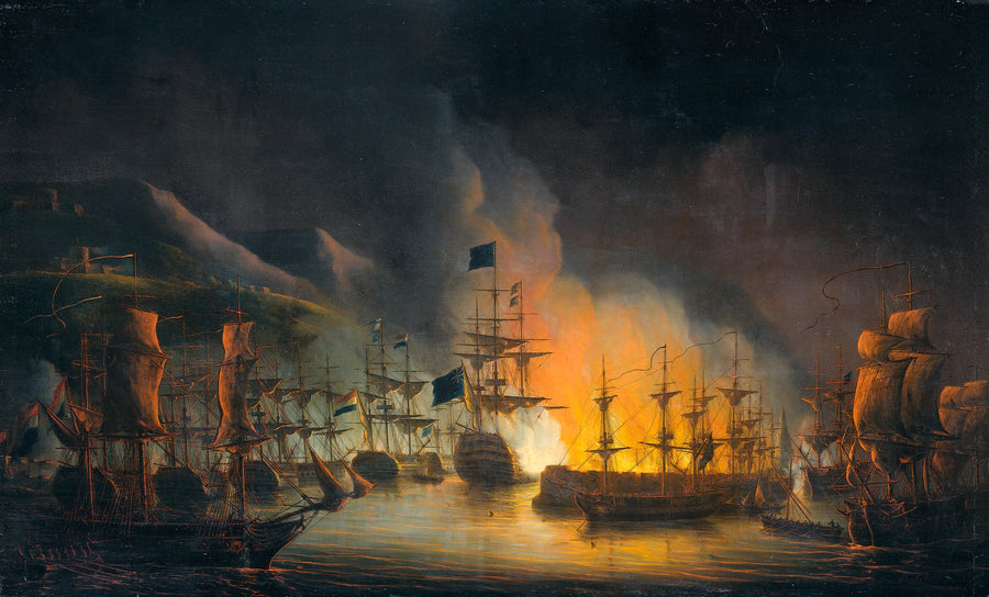Le bombardement d'Alger, en soutien à l'ultimatum pour libérer les esclaves blancs, 26-27 août 1816 - Martinus Schouman