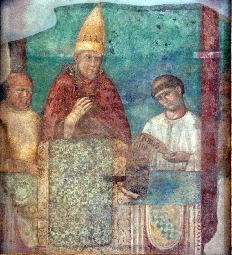 Bonifatius VIII. verkündet das Jubiläum von 1300 - Giotto