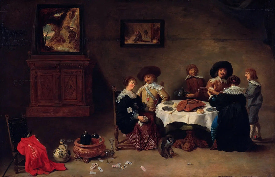 Gute Gesellschaft am Tisch - David Teniers der Jüngere