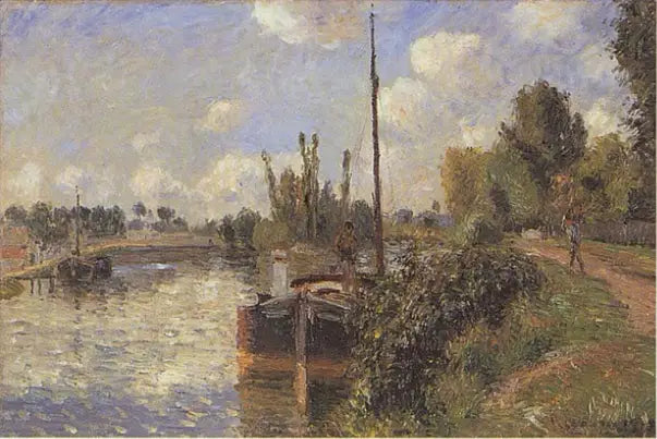 Bord de l'Oise, Pontoise - Camille Pissarro image 1 reproduction d’œuvre d’art à l’huile