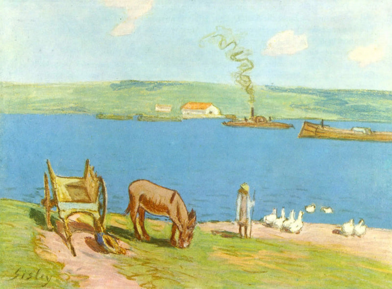 Ufer des Flusses - Alfred Sisley