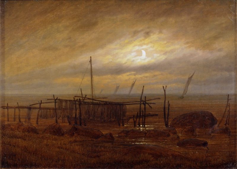 Meeresufer im Mondschein - Caspar David Friedrich