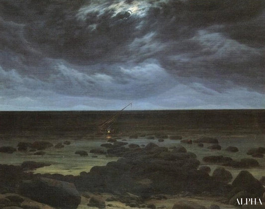 Bord de mer au clair de lune - Caspar David Friedrich - Reproductions de tableaux et peintures haut de gamme