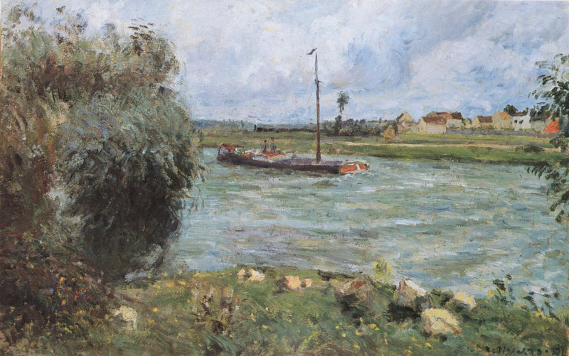 Ufer der Oise in Pontoise - Camille Pissarro