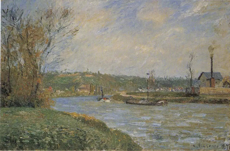 Ufer der Oise bei Pontoise - Camille Pissarro