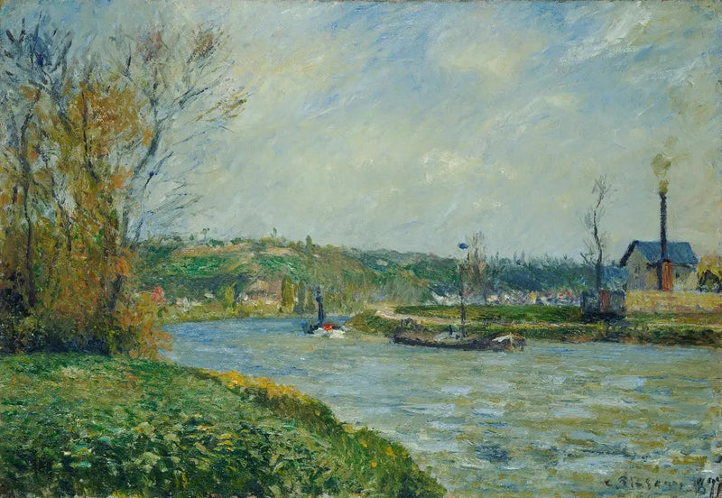 Ufer der Oise bei Pontoise - Camille Pissarro