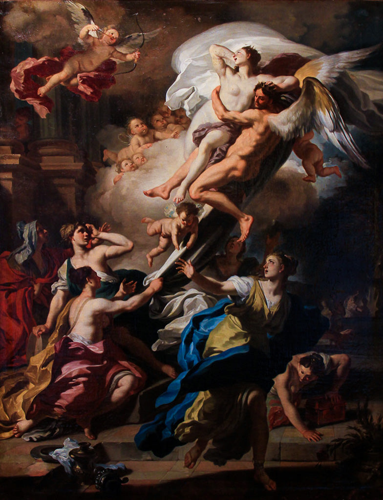 Borée, der die Oreithyia, Tochter des Erechtäos, entführt - Francesco Solimena