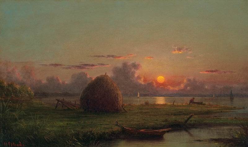 Heuhaufen bei Sonnenuntergang - Martin Johnson Heade