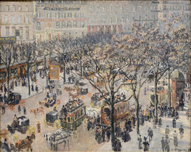 Boulevard der Italiener, Morgen, Sonne - Camille Pissarro