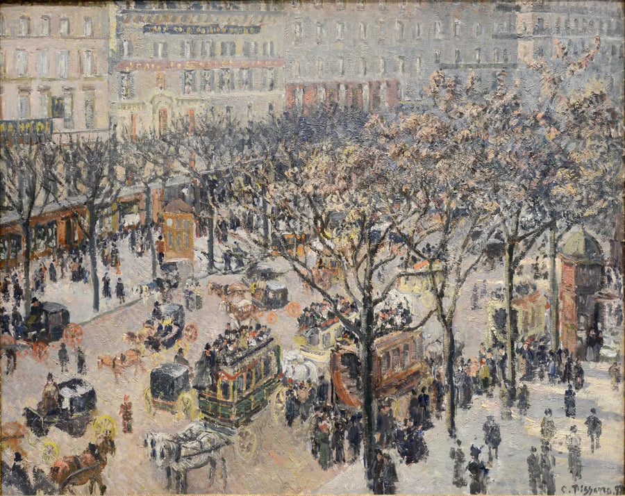 Boulevard der Italiener, Morgen, Sonne - Camille Pissarro
