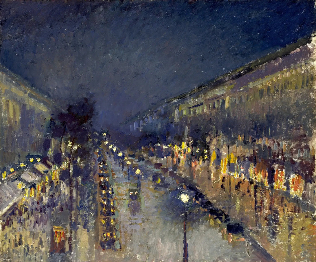 Boulevard Montmartre bei Nacht - Camille Pissarro