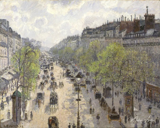 Boulevard Montmartre, matinée de printemps - Camille Pissarro - Reproductions de tableaux et peintures haut de gamme