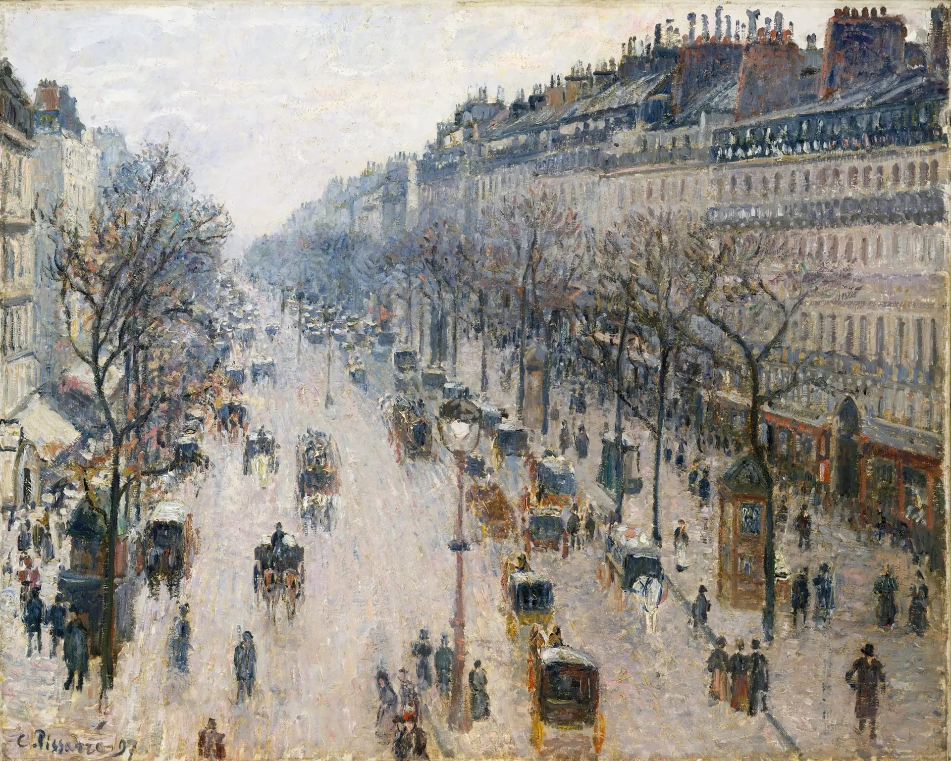 Boulevard Montmartre un matin d'hiver - Camille Pissarro image 1 tableau peint à l’huile sur toile