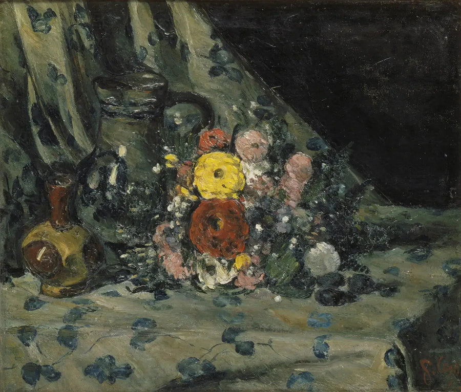 Strauß mit gelber Dahlie - Paul Cézanne
