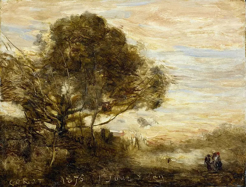 Baumstamm am Wasserufer - Jean-Baptiste Camille Corot