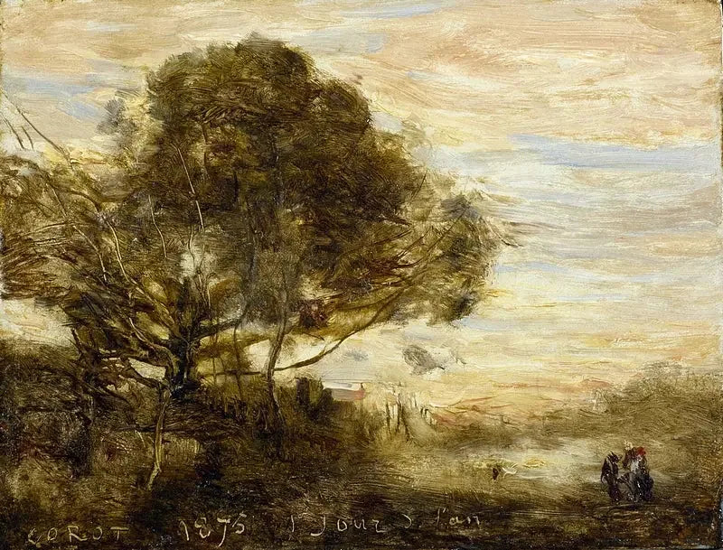 Baumstamm am Wasserufer - Jean-Baptiste Camille Corot