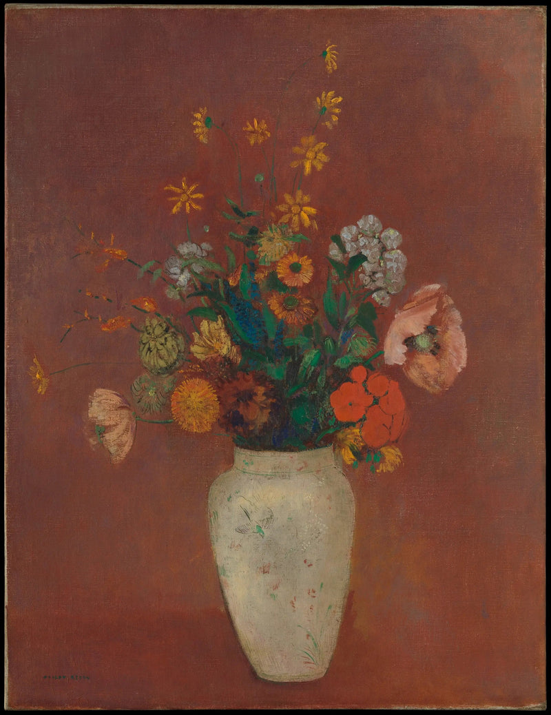 Blumenstrauß in einer chinesischen Vase - Odilon Redon