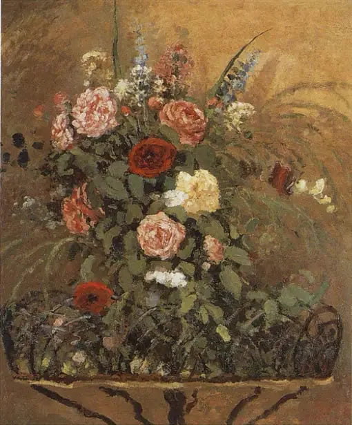 Blumenstrauß mit Pflanzgefäß - Camille Pissarro