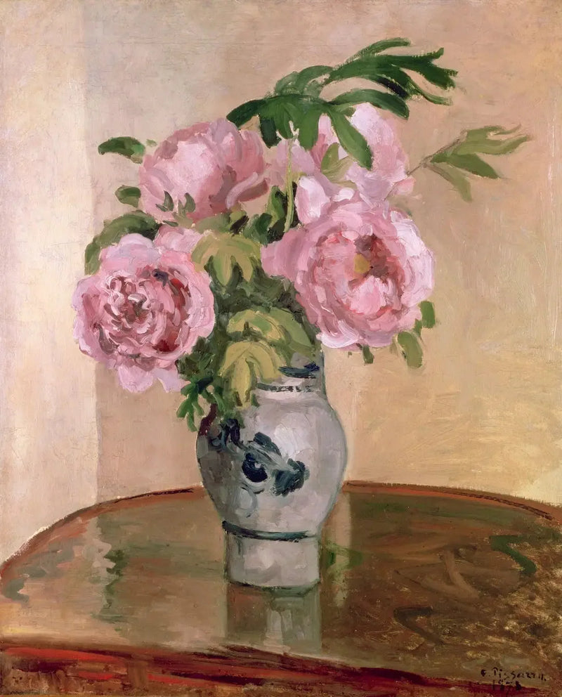 Rosen-Pfingstrosenstrauß - Camille Pissarro